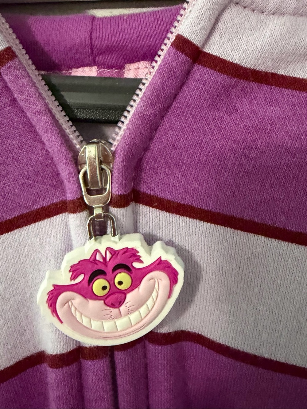 Disney ~ Striped Cheshire Zip-Up ~ Hood has Cheshire Cat Ears ~ Juniors Size XXL - Picture 6 of 8